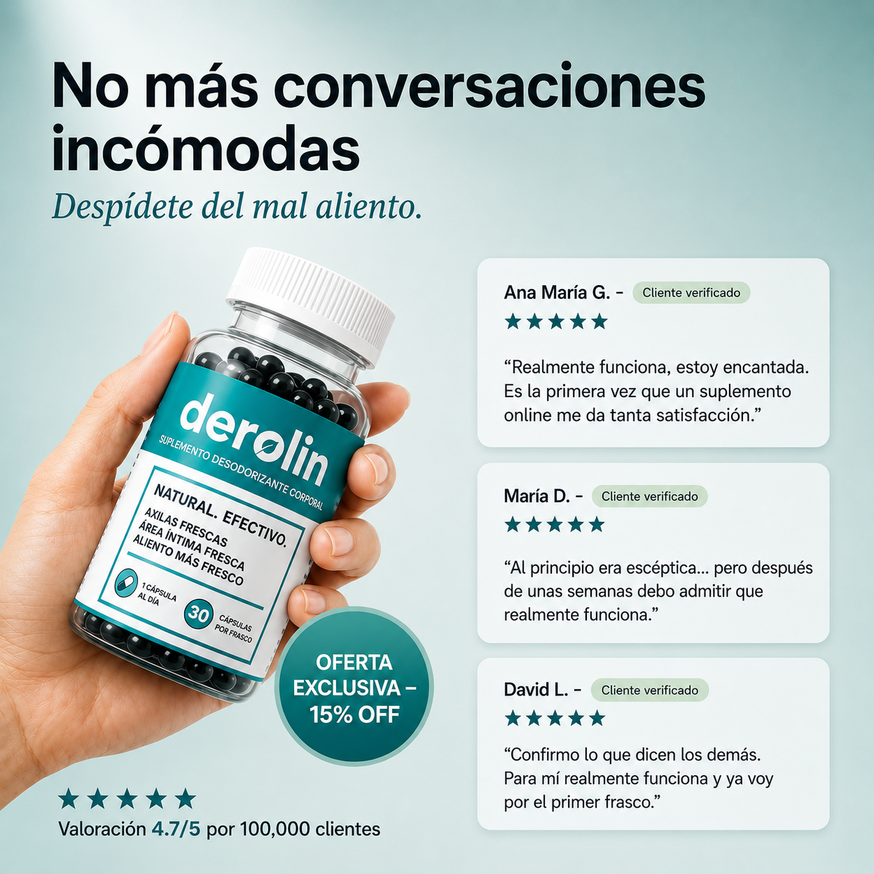 Derolin® - Suplemento natural para el control del aliento y el olor corporal