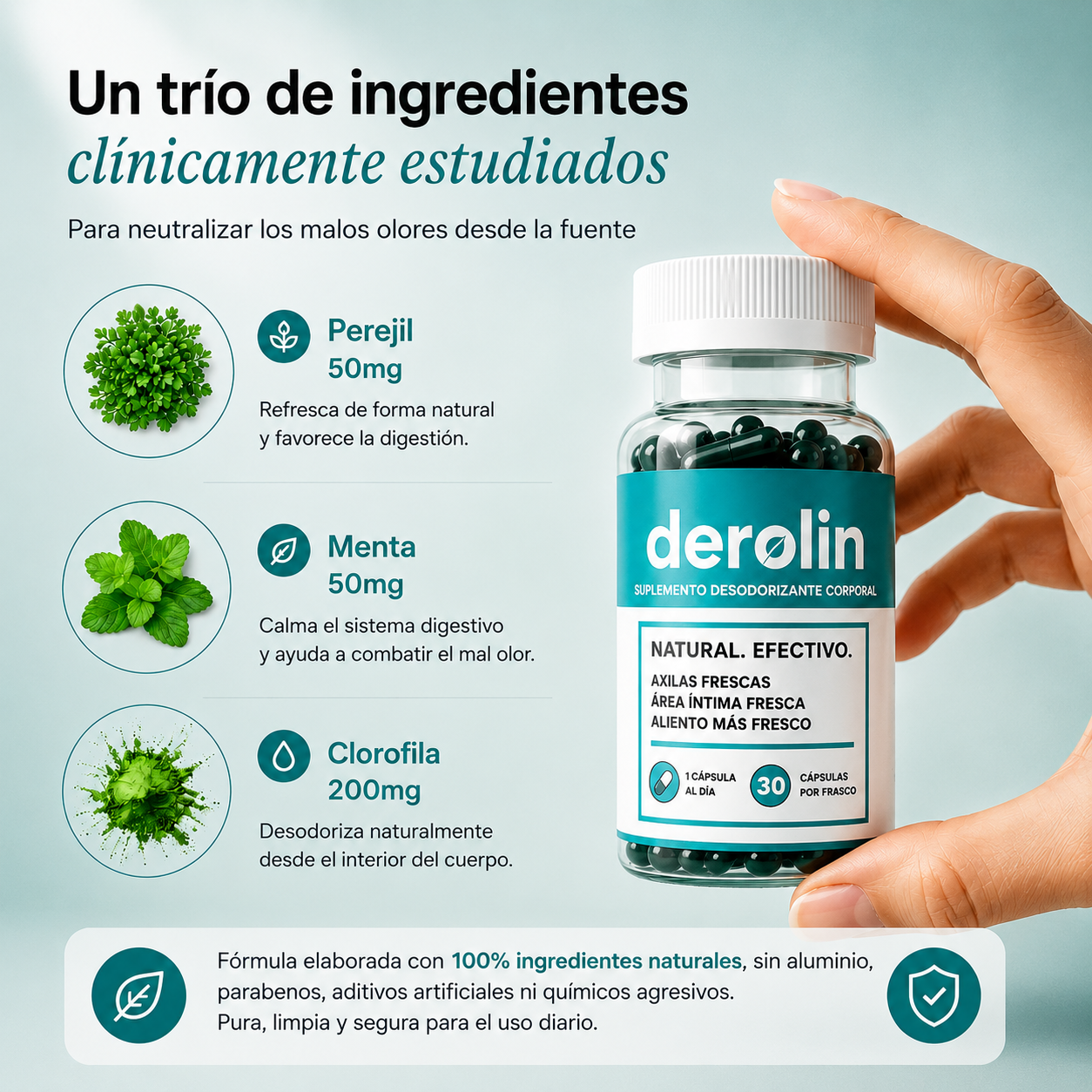 Derolin® - Suplemento natural para el control del aliento y el olor corporal